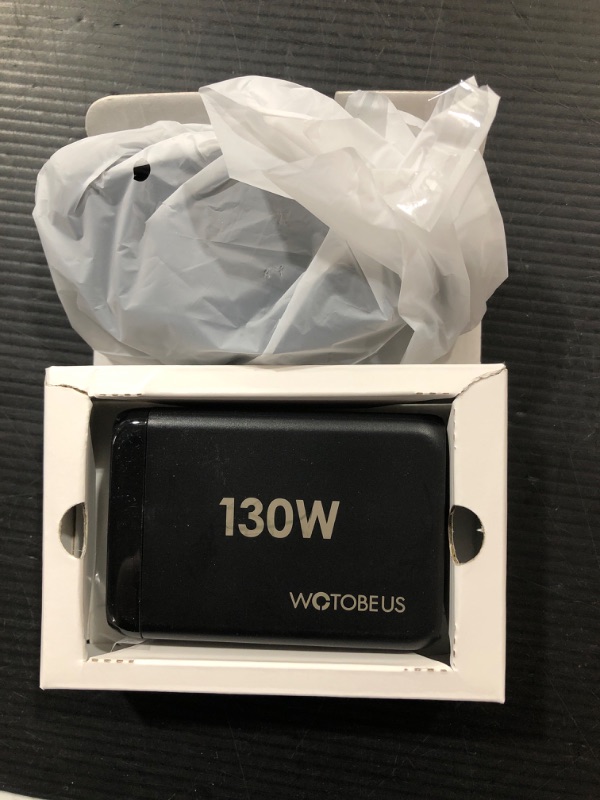 Photo 3 of 130W USB C GaN Wall Charger WOTOBEUS PD 100W PPS45W Super Fast Charging Station Type-C Laptop QC4+ Power Adapter AC Cable Multiple Ports for iPhone 14 13 12 iPad MacBook Samsung Pixel Leveno HP Dell
