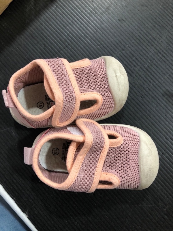 Photo 2 of Baby First-Walking Shoes 1-4 Years Kid Shoes Trainers Toddler Infant Boys Girls Soft Sole Non Slip Cotton Canvas Mesh Breathable Lightweight TPR Material Slip-on Sneakers Outdoor SIZE 15