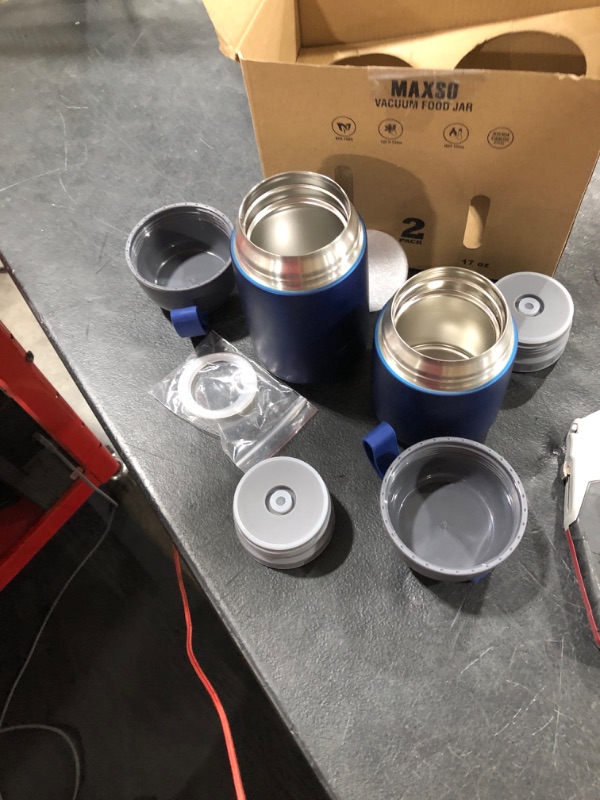Photo 1 of 2 Pack Vacuum Insulated Food Jar Hot Food Containers for Lunch School Soup Thermos For Kids