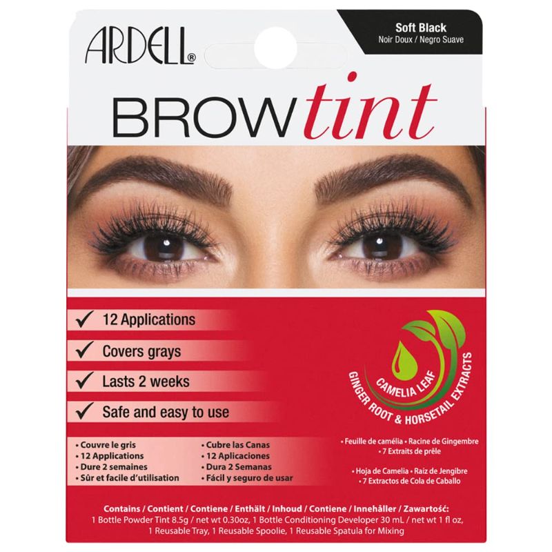 Photo 1 of Ardell Brow Tint Soft Black, Longer-lasting Semi-permanent Brow Dye, with Natural Extracts, Complete Brow Tinting Kit, 1 pack
