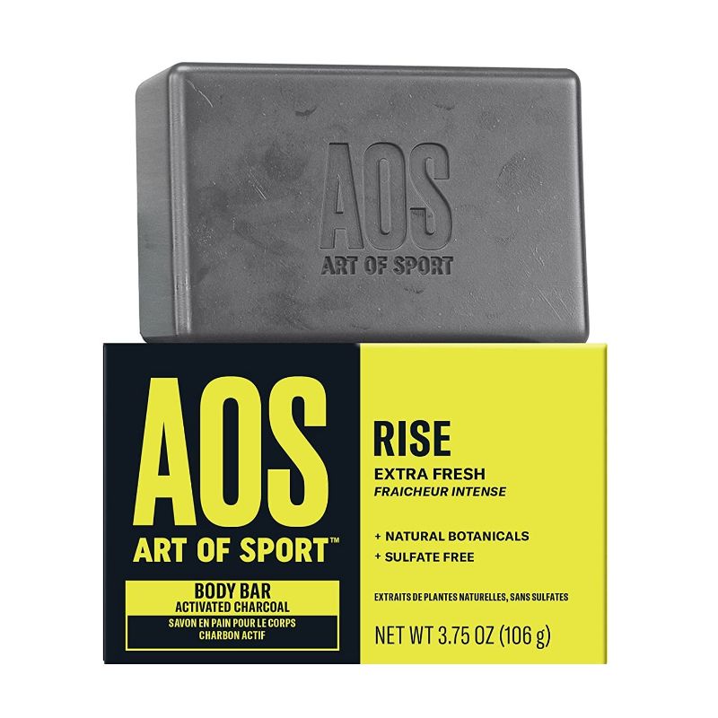 Photo 1 of Art of Sport Men’s Bar Soap, Charcoal Activated Hand, Face and Body Soap, Fresh Fragrance, Made with Natural Botanicals, Moisturizing Tea Tree Soap, Made for Athletes, Rise Scent, 3.75 Ounce (Pack of 2)

