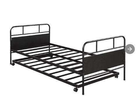 Photo 1 of (Box 1 of 2) CASAINC  Metal daybed platform bed Black Twin Daybed
