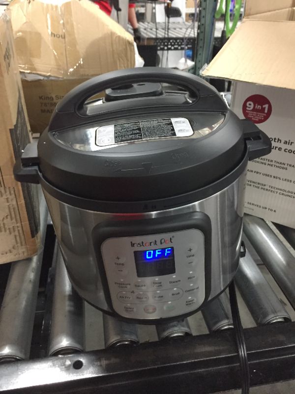 Photo 2 of Instant Pot Duo Crisp 9-in-1 Electric Pressure Cooker with Air Fryer Lid and Sealing Ring, Stainless Steel, Pressure Cook, Slow Cook, Air Fry, Roast,
