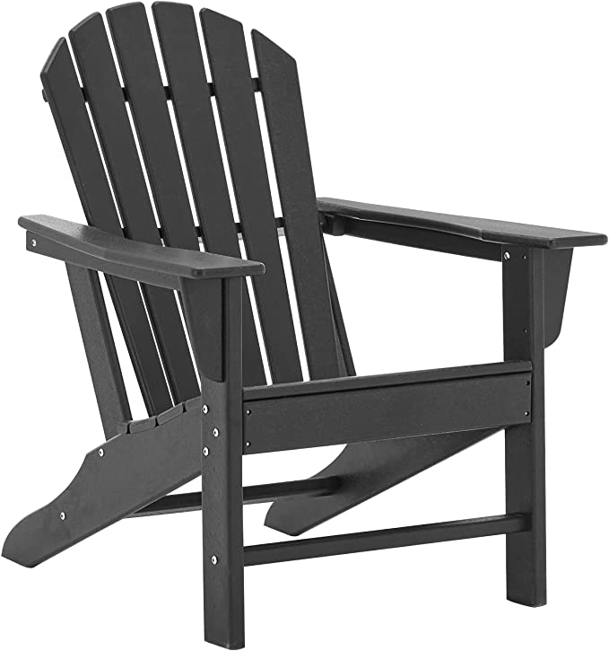 Photo 1 of Adirondack Chairs HDPE Use Pool Patio Deck Garden Backyard VOQNIS Fire Pit Chairs (Black)
