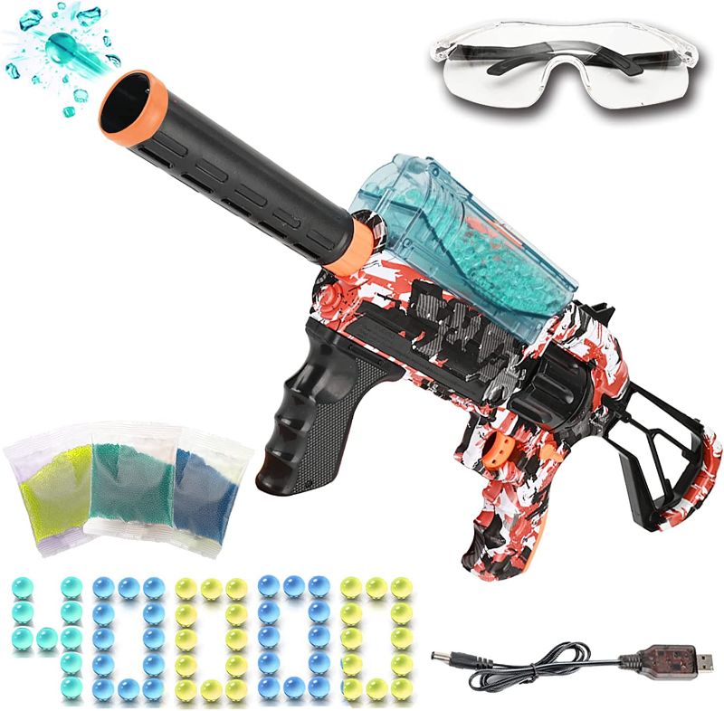 Photo 1 of (Parts Only) Electric Gel Ball Blaster, Splatter Ball Blaster Gun Automatic with 40000 Water Beads and Goggles, Submachine Gel Pellet Toy Gun Gifts for Boys&Girls Age 12+ Outdoor Backyard Shooting Game
