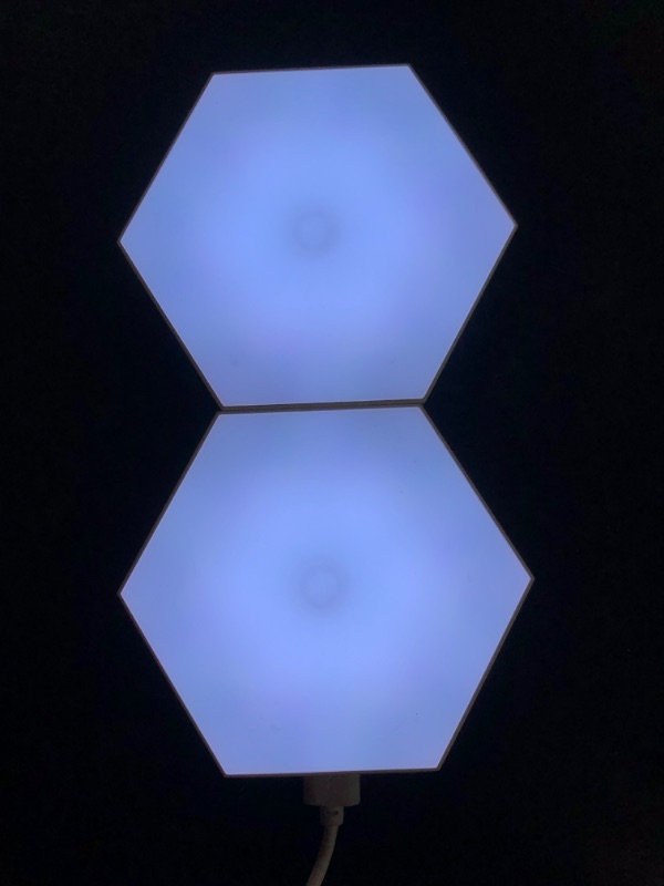 Photo 3 of HEXlights 7-Pack Hexagon Wall Lights, Touch & Remote Controlled RGB Wall Panels, Hexagon LED Lights Panels - Great for Living Room, Bedroom & Game Room Decor - Includes Stand for Tabletop
