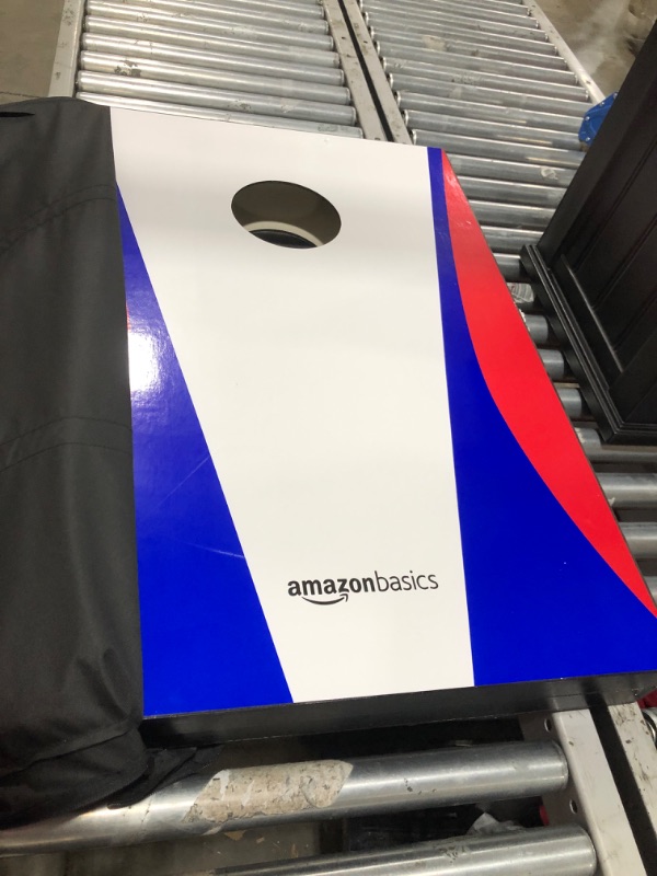 Photo 5 of Amazon Basics Wooden Cornhole Outdoor Lawn Game Set
