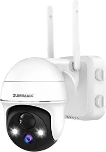 Photo 1 of 2K Security Camera Outdoor Wireless WiFi with 360° PTZ, ZUMIMALL Battery Powered Wireless Cameras for Home Surveillance, Spotlight & Siren/PIR Detection/3MP Color Night Vision/2-Way Talk/IP66/Cloud/SD
