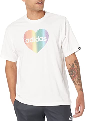 Photo 1 of adidas Unisex Pride Heart Graphic T-Shirt XL
