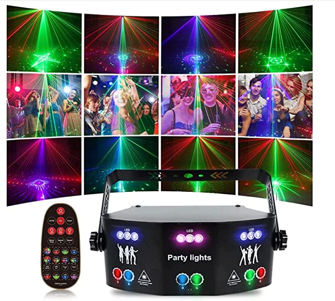 Photo 1 of 15 Lens Disco Party Lights,Dj Stage Light Indoor Support DMX 512 Sound Activated 125 Patterns Projector for Xmas Halloween Decorations Karaoke Pub KTV Dance Gift Birthday Wedding?Black)
REMOTE NOT INCLUDED