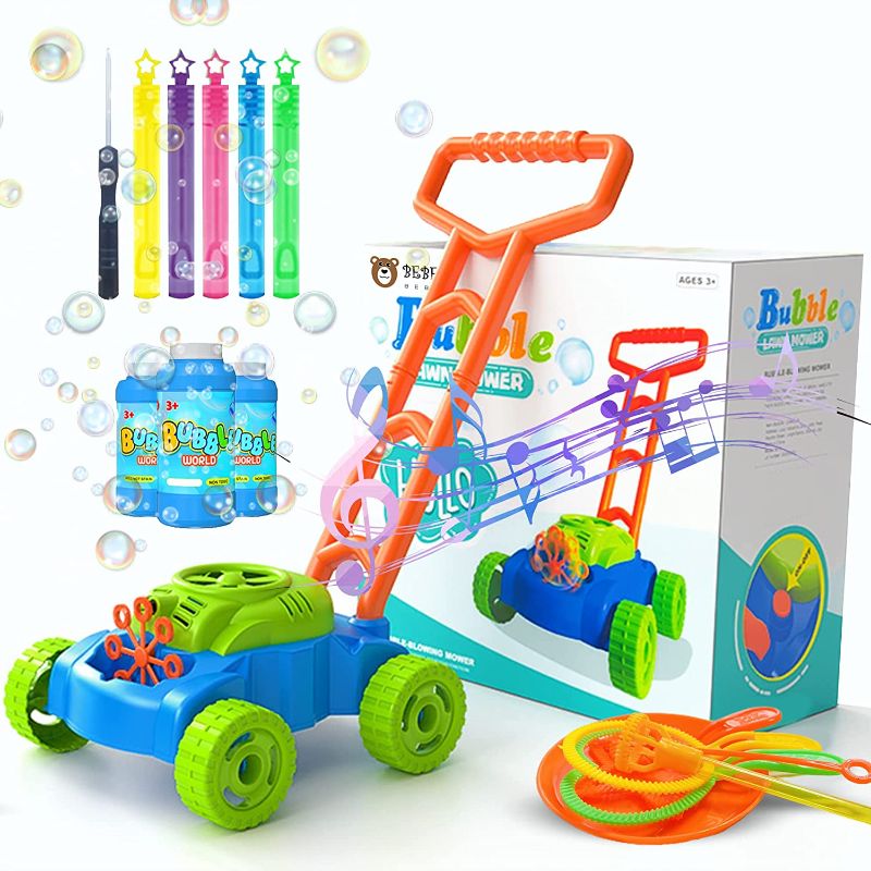 Photo 1 of BEBEKULA Bubble Blower Machine, Bubble Lawn Mower