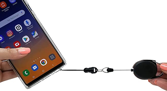 Photo 1 of Phone Assured Phone Tether - 31" Safety Anti Theft Retractable Phone Clip - Anti-Drop Travel Clip - Black Smartphone Clip for Pants or Purse - Universal Connection Fits Any Smartphone Case ( 2 Pack)
