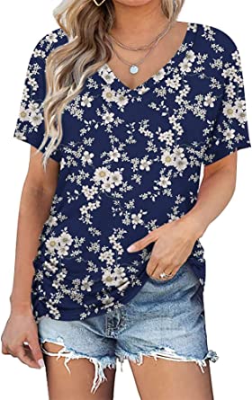 Photo 1 of Anydoll 2022 Womens Short Sleeve V Neck Dolman Tunic Summer Casual T Shirts Tops with Side Shirring XL