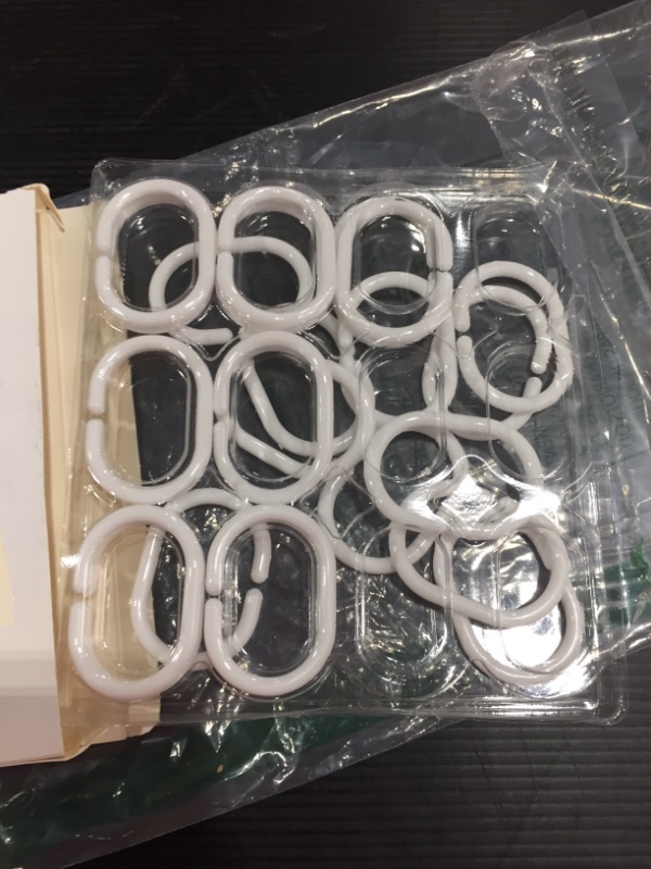 Photo 2 of Amazer White Shower Curtain Hooks Rings, 24 Pcs Plastic Shower Curtain Rings, Plastic Shower Curtain Hooks for Bathroom Shower Rod, White Shower Hooks Rings Loops for Shower Curtain
