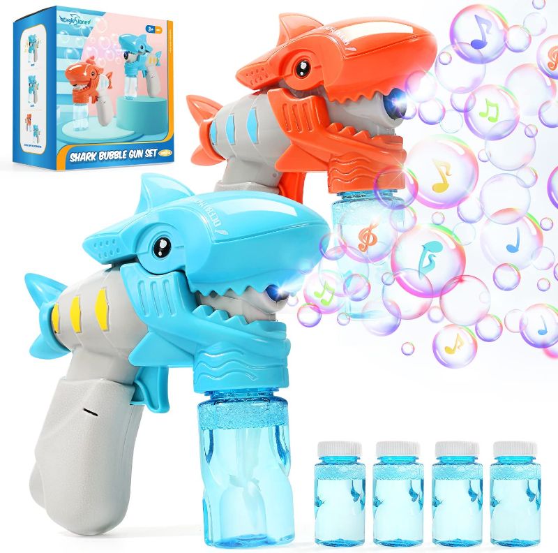 Photo 1 of 2 Bubble Gun for Kids,Light-Up and Musical Automatic Shark Bubble Blower Toys 