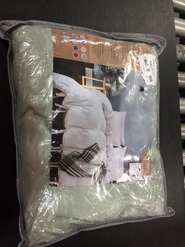 Photo 2 of 3 Pieces Sage Green Set, (Full Size) Bowknot Bedding Set