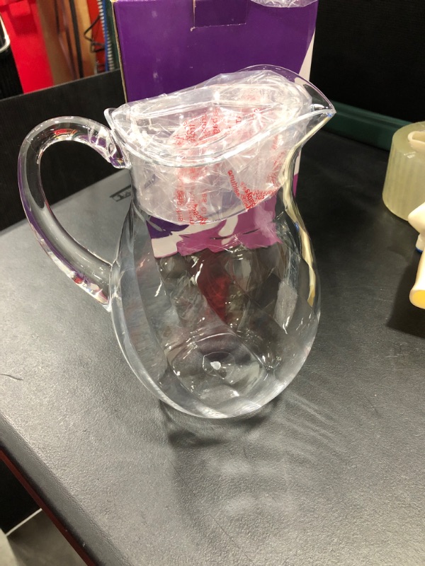 Photo 2 of Amazing Abby - Bubbly Whirly - Acrylic Pitcher (72 oz), Clear Plastic Water Pitcher with Lid, Fridge Jug, BPA-Free, Shatter-Proof, Great for Iced Tea, Sangria, Lemonade, Juice, Milk, and More