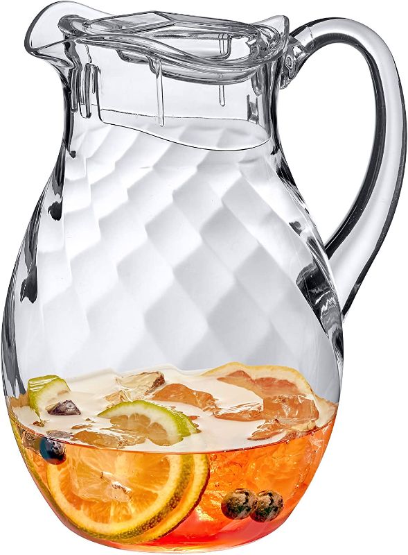 Photo 1 of Amazing Abby - Bubbly Whirly - Acrylic Pitcher (72 oz), Clear Plastic Water Pitcher with Lid, Fridge Jug, BPA-Free, Shatter-Proof, Great for Iced Tea, Sangria, Lemonade, Juice, Milk, and More