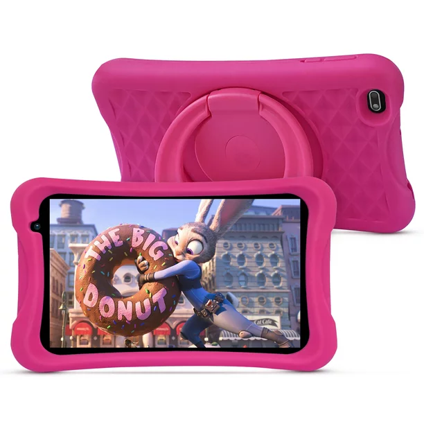 Photo 1 of PRITOM L8, Android 10, 8 inch Kids Tablet with Kids-Tablet Case, Parental Control, Kids App Pre-Installed, Quad Core, 2GB RAM, 32GB ROM, HD IPS, Bluetooth, Camera, Pink