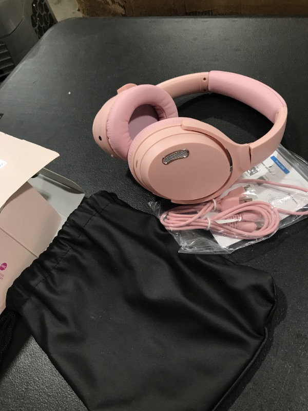 Photo 2 of HROEENOI Pink Active Noise Cancelling Headphones