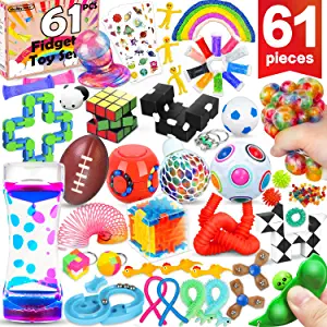 Photo 1 of (61 Pcs) Fidget Toys Pack, Party Favors Carnival Treasure Classroom Prizes Small Mini Bulk Sensory Figit Toys Set for Boys Girls Kids Adults, Stress Relief & Anxiety Relief Tools Autistic ADHD Toys