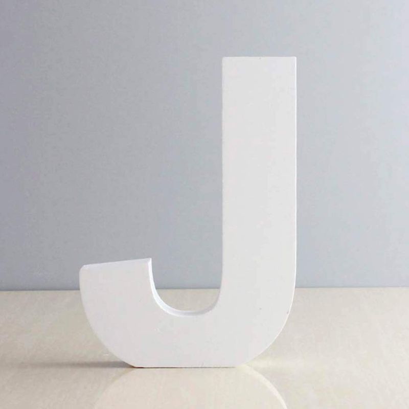 Photo 1 of 6 inch Wood Wall Letters Free Standing Home Sign Wooden Alphabet DIY Block Unfinished Art Craft Work Hanging Words for Livingroom Kids Bedroom Birthday Party Decor White