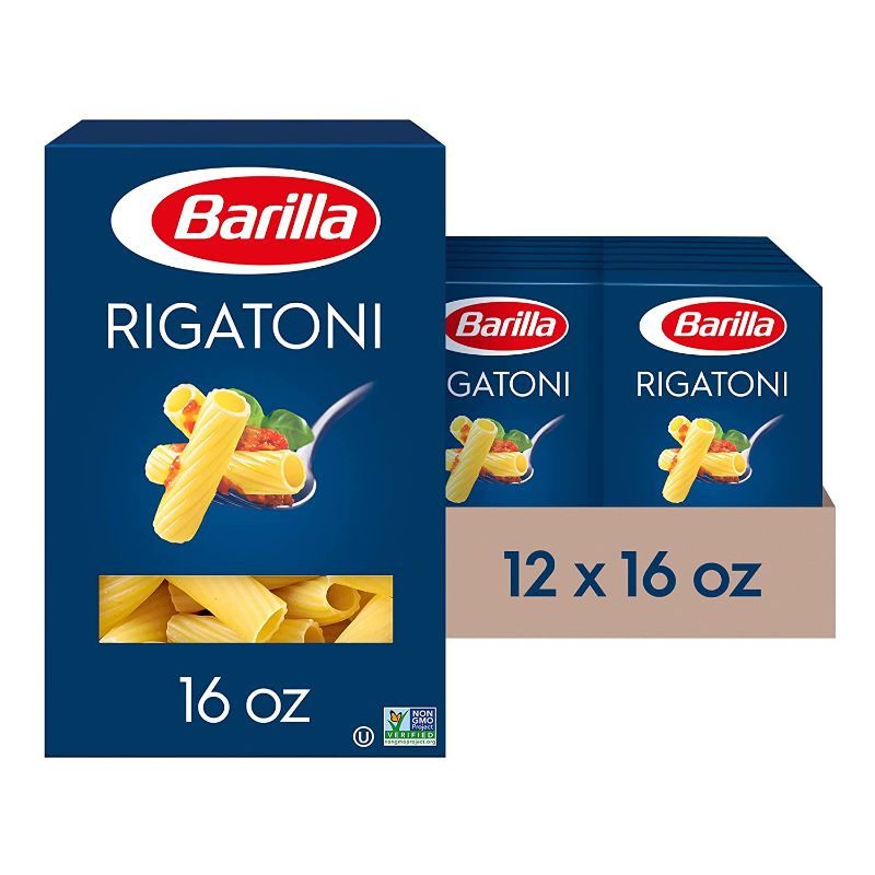 Photo 1 of Barilla Rigatoni Pasta, 16 oz. Box (Pack of 12) - Non-GMO Pasta Made with Durum Wheat Semolina - Italy's #1 Pasta Brand - Kosher Certified Pasta
Expiration Date: 10/20/2024