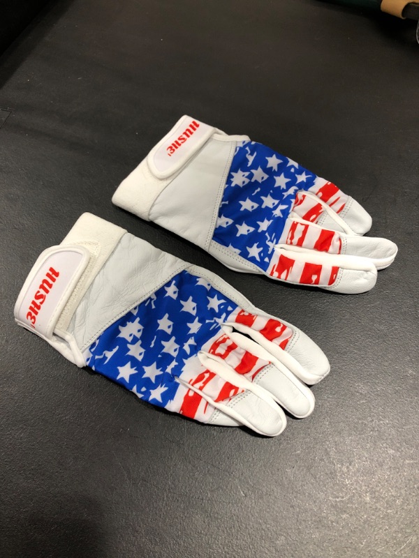 Photo 2 of American Flag Baseball Batting Gloves Softball Batting Gloves USA Flag Baseball Batting Gloves for Youth Adult & Unisex (White)