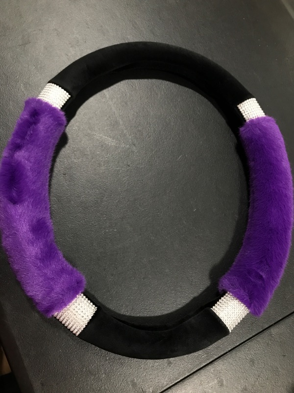 Photo 2 of Achiou Fluffy Steering Wheel Cover for Women