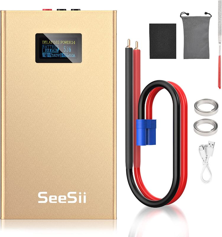 Photo 1 of 2022 Upgraded Mini Spot Welder, Seesii 20 Gears Enhanced Portable Spot Welding Machine with LCD Screen, Built-in 10600mA-h Battery, Spot Welding Pen & 2 Nickel Sheets for Battery Plate Welding
