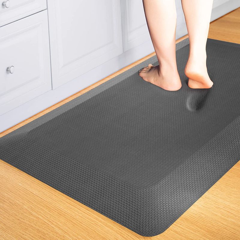 Photo 1 of Anti Fatigue Comfort Mat – Thick Non-Slip Bottom Kitchen Mat for Stand Desk, Kitchens, and Garages - Relieves Foot, Knee, and Back Pain, Phthalate Free 20x39 inch 