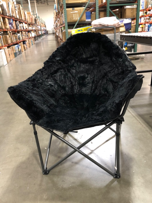 Photo 3 of ALPHA CAMP Plush Moon Saucer Chair with Carry Bag - Supports 350 LBS
