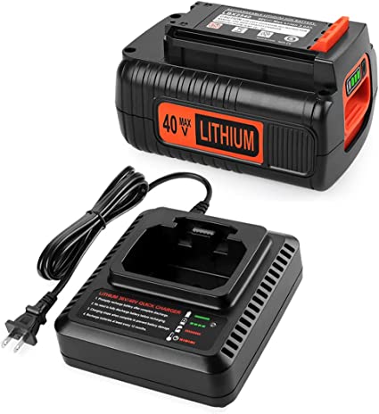 Photo 1 of ANTRobut 40 Volt Replacement Black and Decker 40V Lithium Battery LBX1540 LBX2040 LBXR36 LBXR2036 LCS1240 and 40V Black Decker Battery Charger LCS40 Fast Charger
