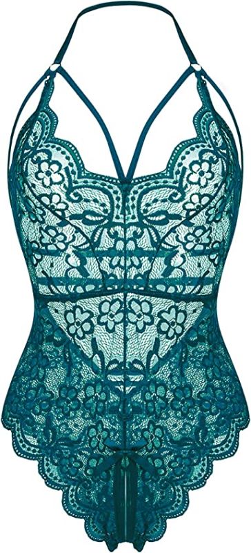 Photo 1 of Ababoon Women Lingerie Bodysuit Lace Teddy Sleepwear One Piece Lingerie Babydoll Strappy Chemise V Neck Nightwear . XXL
