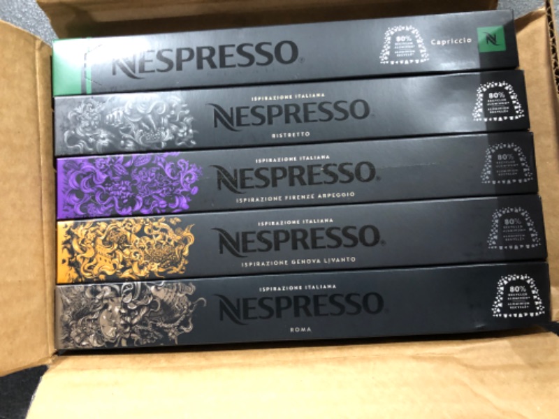 Photo 2 of Nespresso Capsules OriginalLine, Ispirazione Variety Pack, Medium & Dark Roast Espresso Coffee, 50 Count Espresso Coffee Pods, Brews 1.35 Ounce EXP 04/30/23