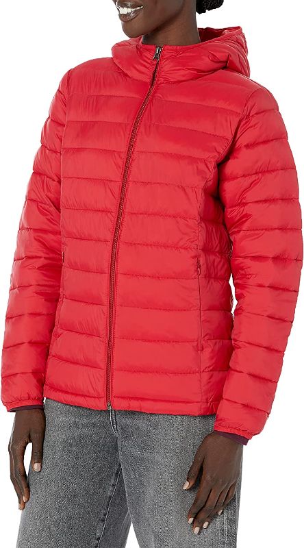 Photo 1 of Amazon Essentials Women's Lightweight Long-Sleeve Full-Zip Water-Resistant Packable Hooded Puffer Jacket M