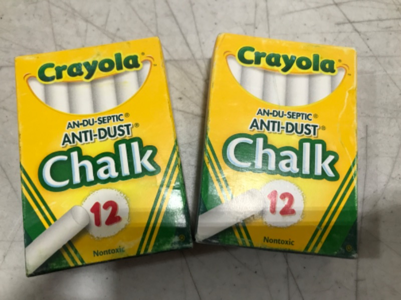 Photo 2 of Crayola Chalkboard Chalk, White Chalk, School Supplies, 12 Sticks 2 PACK !!!