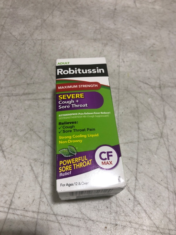 Photo 2 of Robitussin Adult Maximum Strength Severe Cough + Sore Throat Relief - 4 oz