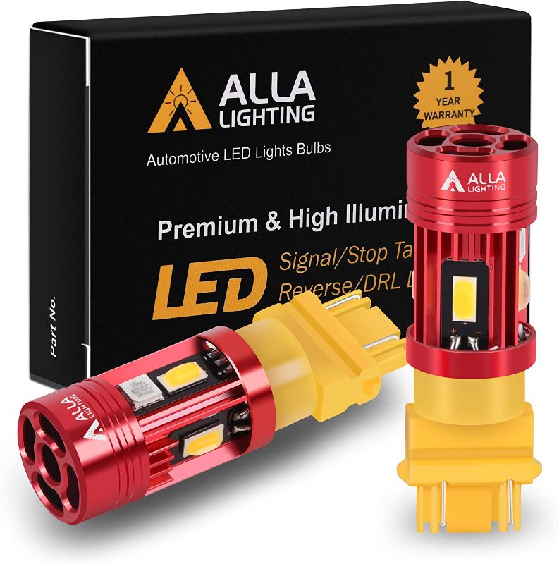 Photo 1 of Alla Lighting CAN Bus T25 3156 3157 LED Bulbs Amber Yellow Turn Signal Lights, Plug-n-Play 3457NAK 4157NAK 5702AK 3757AK CANBUS Blinker Lamps Upgrade