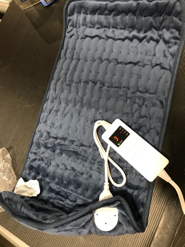 Photo 2 of Heating Pad for Back Pain and Cramps Relief - Extra Large (12"x24") Electric Heating Pad for Neck and Shoulders, Ultra Soft Heat Pad with 6 Fast Heating Settings, Auto Shut Off, Machine Washable, Blue