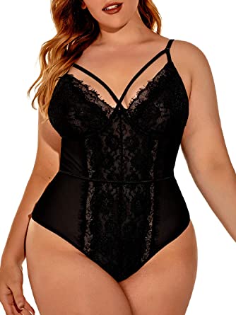 Photo 1 of Kaei&Shi Plus Size Lingerie For Women,Sheer Lace Sexy V Neck Bodysuit,Eyelash One Piece Floral Teddy Valentine

SZ-XL