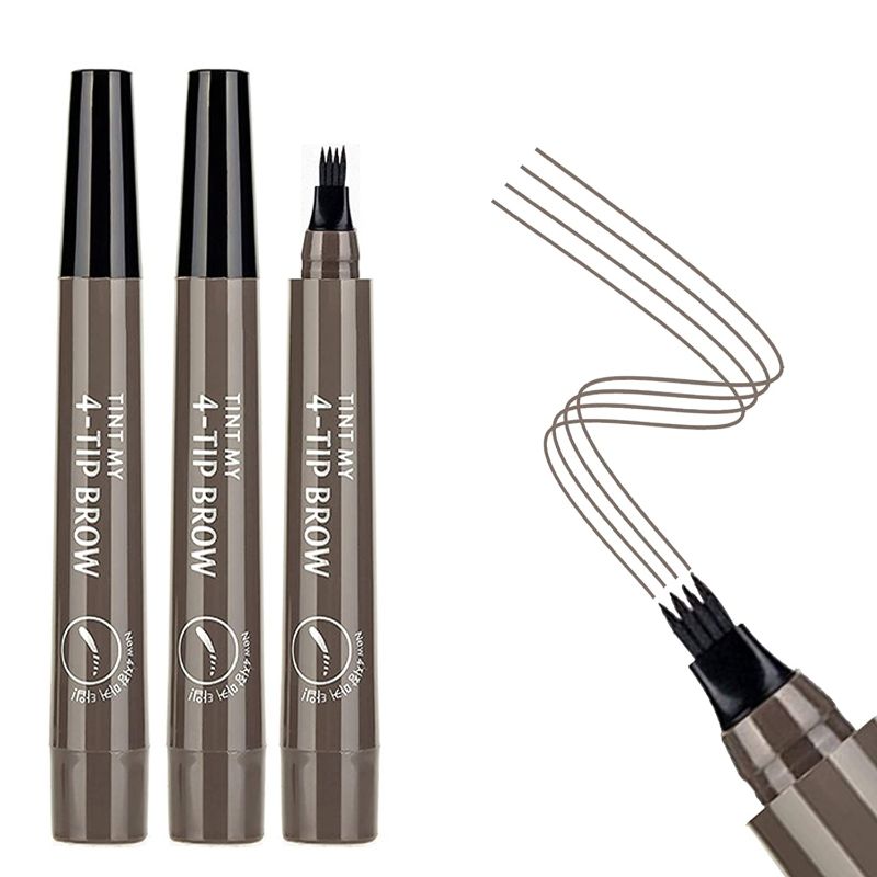 Photo 1 of 3PCS Gray Brown Eyebrow Pen - Waterproof Microblading Eyebrow Pen,Long Lasting,Easily Create Natural Eyebrow Makeup