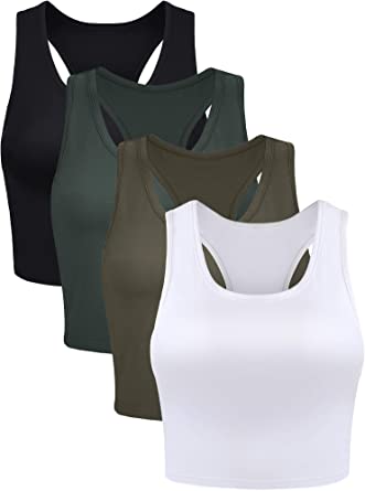 Photo 1 of 4 Pieces Basic Crop Tank Tops Sleeveless Racerback Crop Cami Top for Women

SZ-M