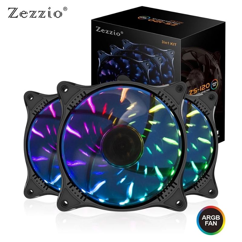 Photo 1 of ZEZZIO ZS-120 3in1 120mm PC Case fan 6PIN ARGB Dream Starry Sky Fans CPU Cooling Fan SATA power
