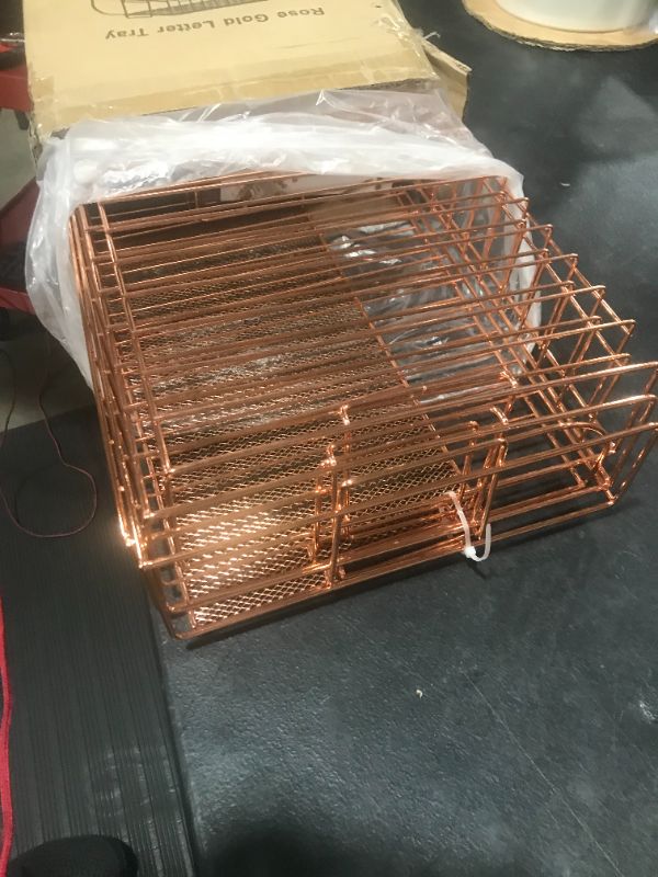 Photo 2 of Spacrea Letter Tray, 4 Tier Rose Gold Desk Organizers and Accessories  (Rose Gold)
