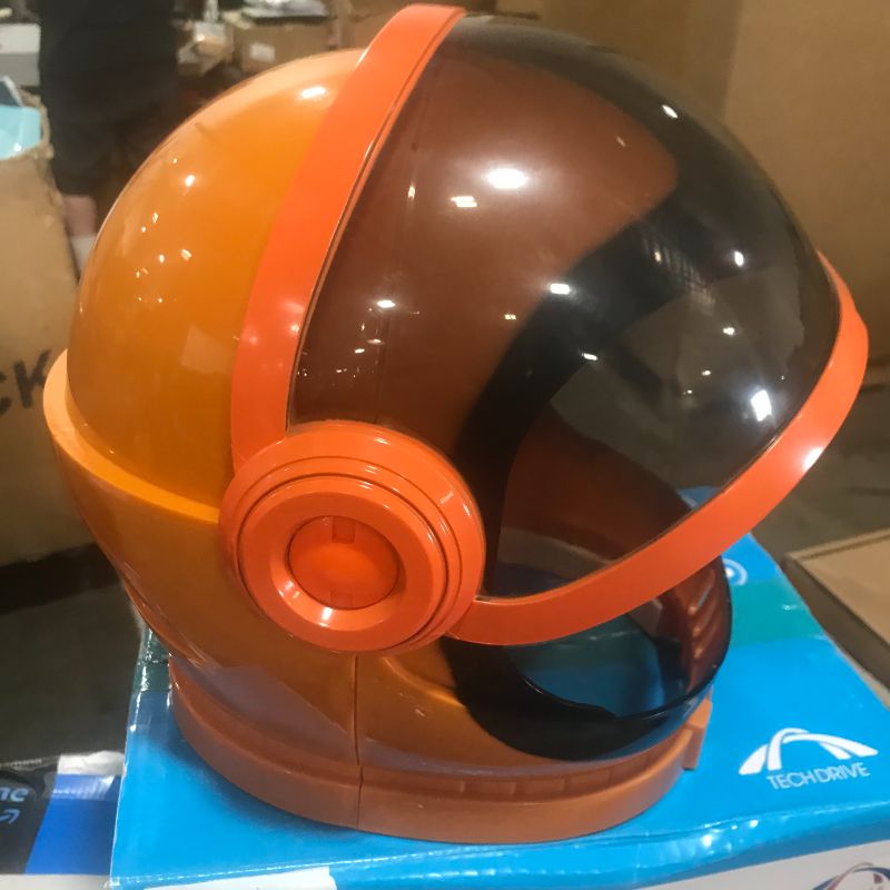 Photo 2 of Astronaut Orange Helmet with Movable Visor Pretend Play Toy Set for School Classroom Dress Up