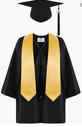Photo 1 of Aneco Preschool Kindergarten Graduation Gown Cap Set with 2022 Tassel and Graduation Sash for Child Size
