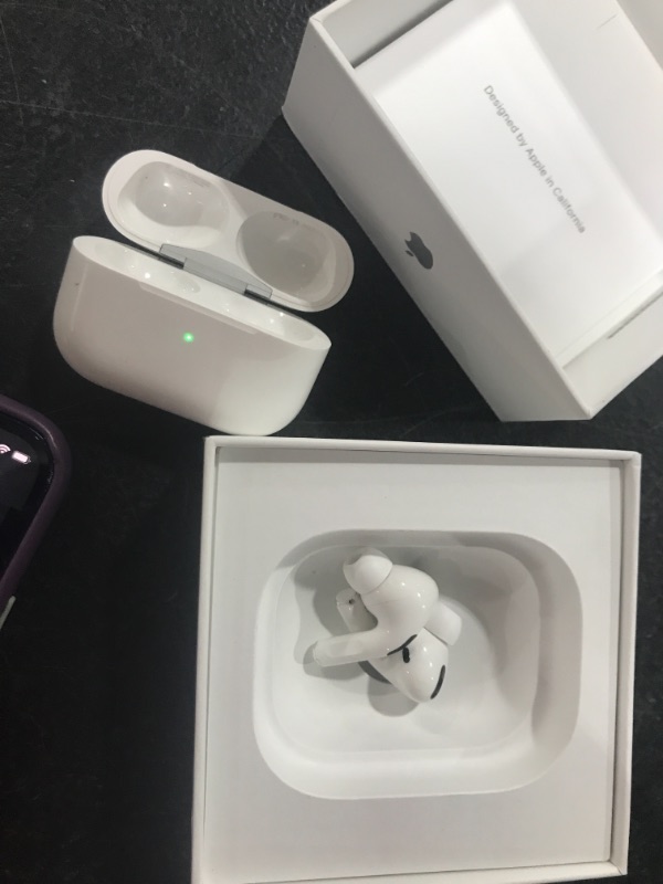 Photo 4 of Apple AirPods Pro Wireless Earbuds with MagSafe Charging Case. Active Noise Cancelling, Transparency Mode, Spatial Audio, Customizable Fit, Sweat and Water Resistant. Bluetooth Headphones for iPhone
