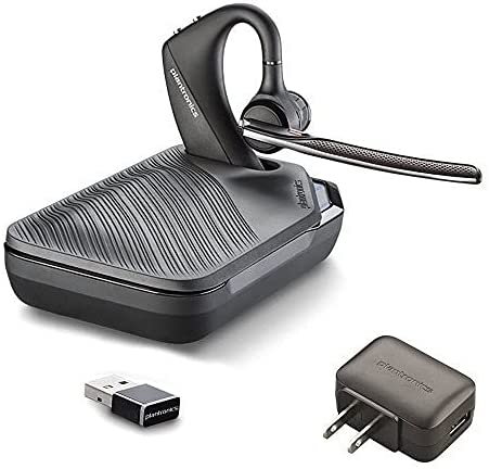 Photo 1 of Plantronics Voyager 5200-UC Bluetooth Headset Bundle w/Bonus Wall Charger #206110-01-B | for Smartphones PC MAC Using RingCentral Software or App
