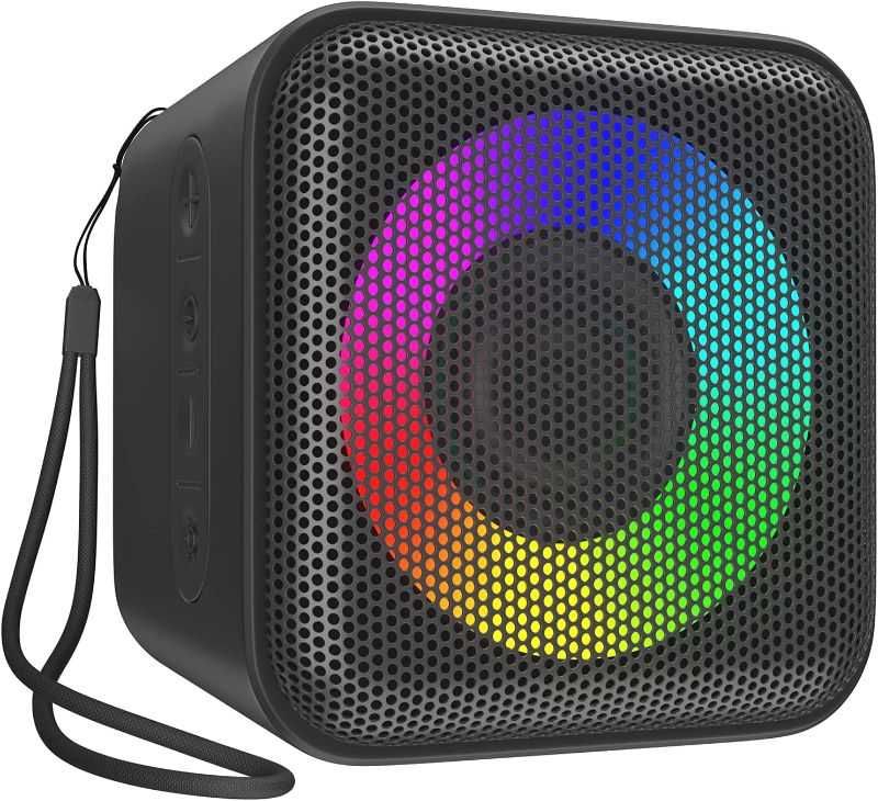 Photo 1 of Portable Bluetooth Speaker, Hadisala Wireless Bluetooth 5.1 Speaker LED Lights, IPX7 Waterproof Speaker with TWS Stereo Pairing, Built-in Mic SD Card, 24H Playtime Perfect for Travel Beach Outdoor
